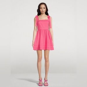 Jonathan Simkhai Kammy Tie-Strap Mini Dress – Azalea | Size 6